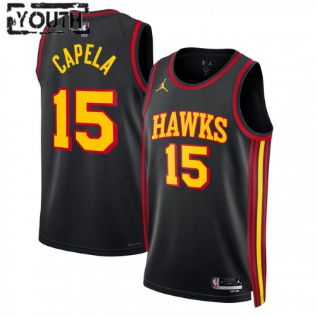 Dres Atlanta Hawks Clint Capela 15 Jordan 2022-23 Statement Edition Crno Swingman - Dječji